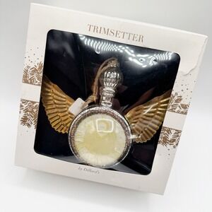 Trimsetter by Dillard’s Pocket Watch/Clock w/ Wings Christmas Ornament 7”x6”